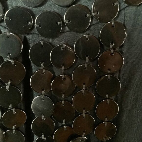 BCBGMaxAzria Black Top with Heavy Ornate Beading | Medium - Picture 4 of 10